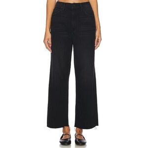 MOTHER Black Wide Leg Cropped Jeans